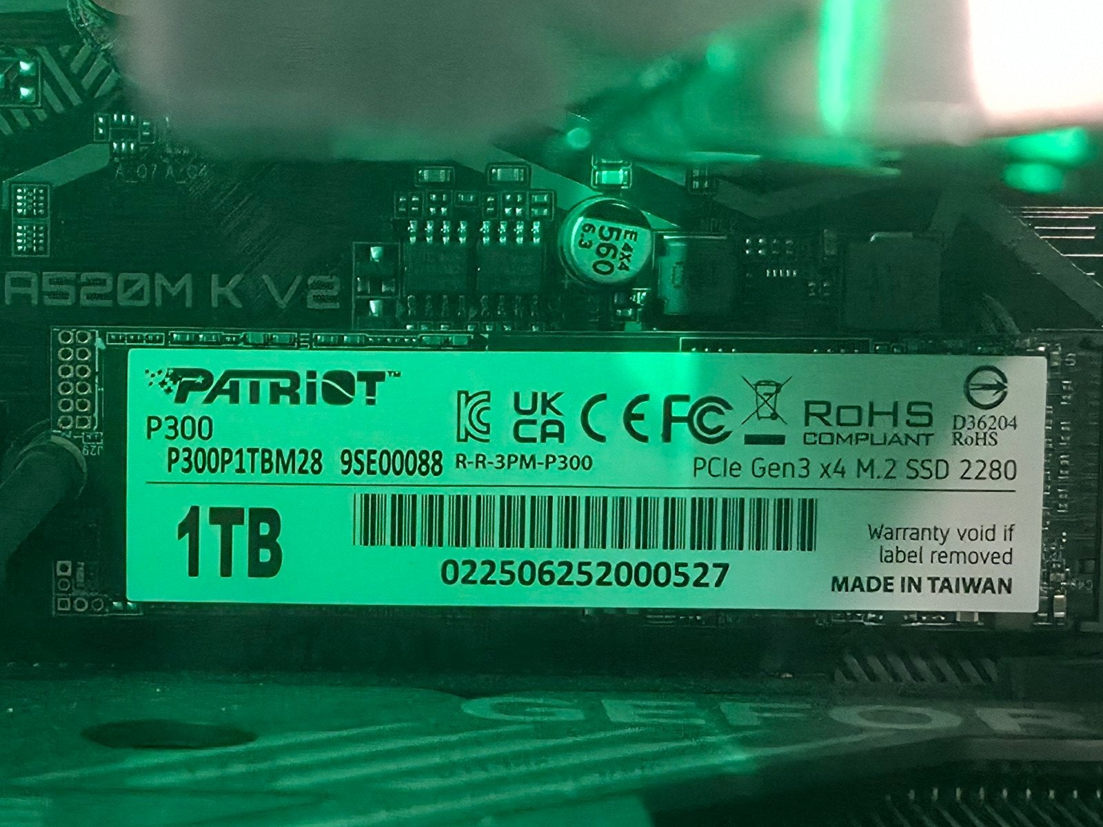 Patriot P300 1TB SSD M.2 NVMe, Computers en Software, RAM geheugen, Ophalen of Verzenden, Desktop, 512 GB of meer