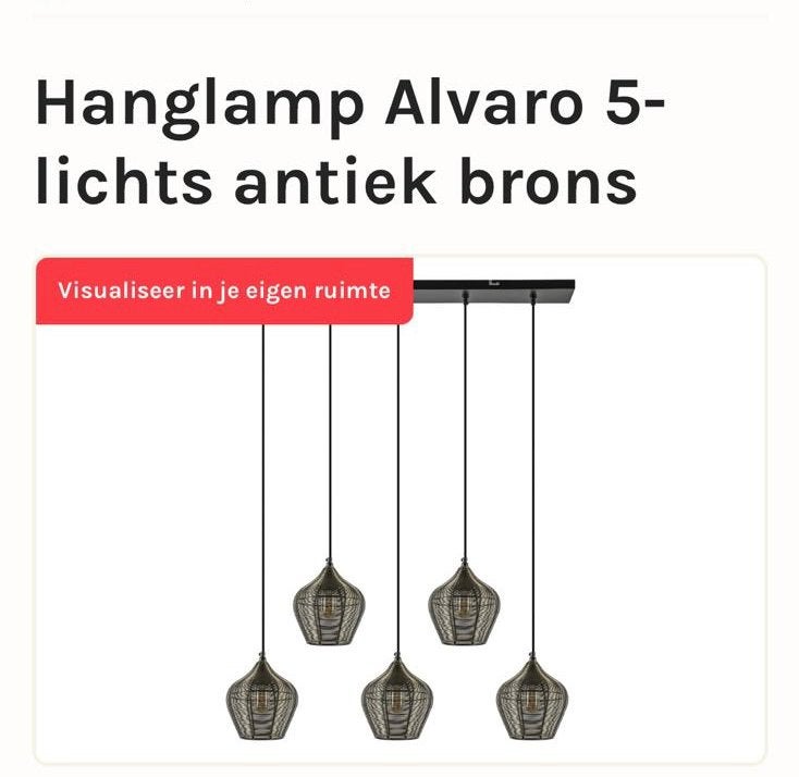Hanglamp alvaro brons, nieuw in doos, Ophalen, Nieuw, Minder dan 50 cm