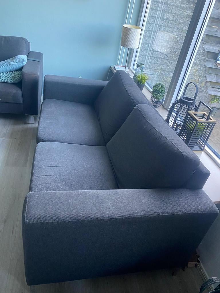 2-3 Zitsbank Profijt Meubelen Antraciet., Ophalen, Gebruikt, Driepersoons, Rechte bank