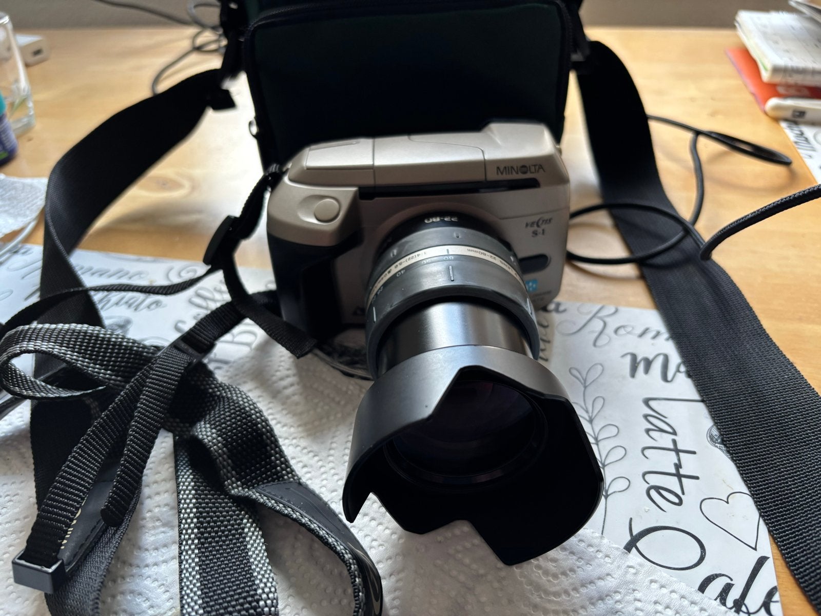 Minolta Vectis S-1 APS camera met 22-80mm lens en tas, Ophalen, Zo goed als nieuw, Spiegelreflex, Minolta