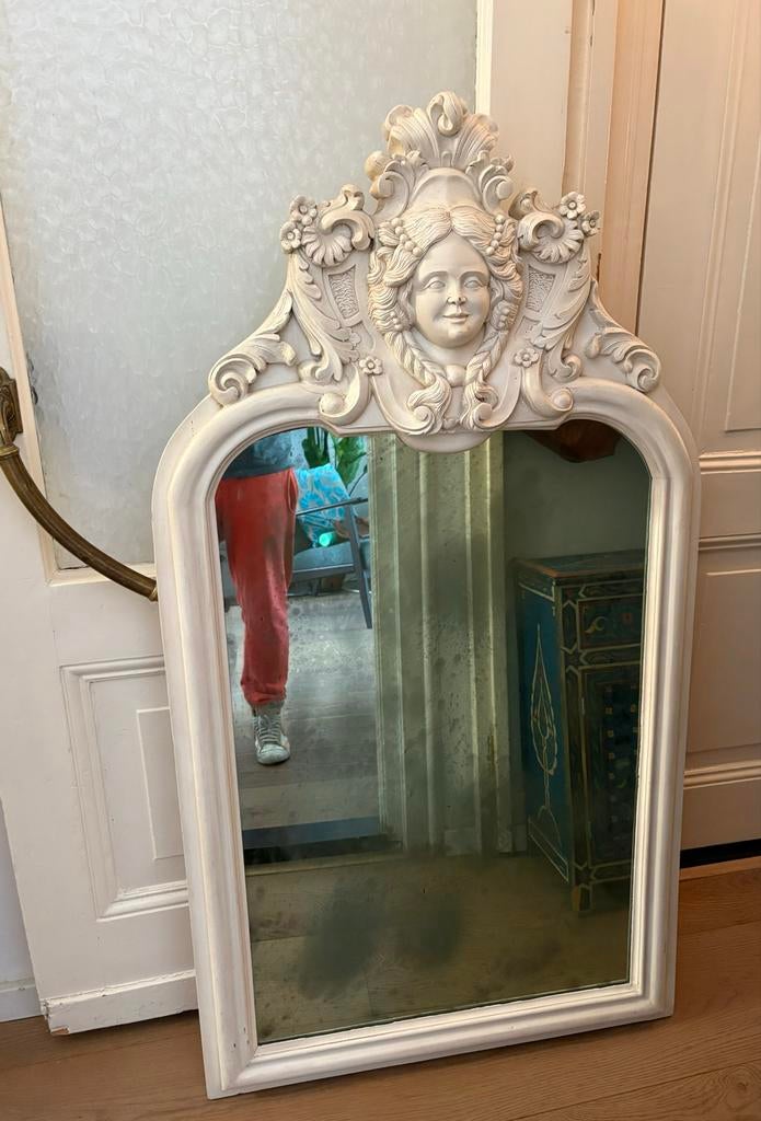 Vintage halspiegel met kop, zware kwaliteit, Ophalen, Rechthoekig, 50 tot 100 cm, 100 tot 150 cm