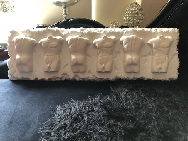 Schilderij torso mannen 80x25cm handmade nieuw, Ophalen of Verzenden, Zo goed als nieuw, 50 tot 75 cm, Schilderij