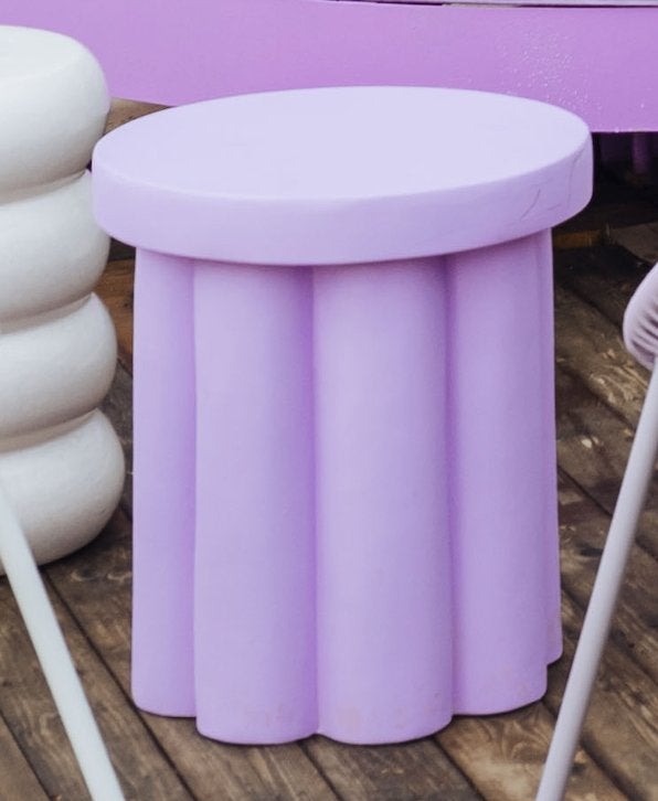 Bijzettafel paars, Gebruikt, Rond, Ophalen, 45 tot 60 cm