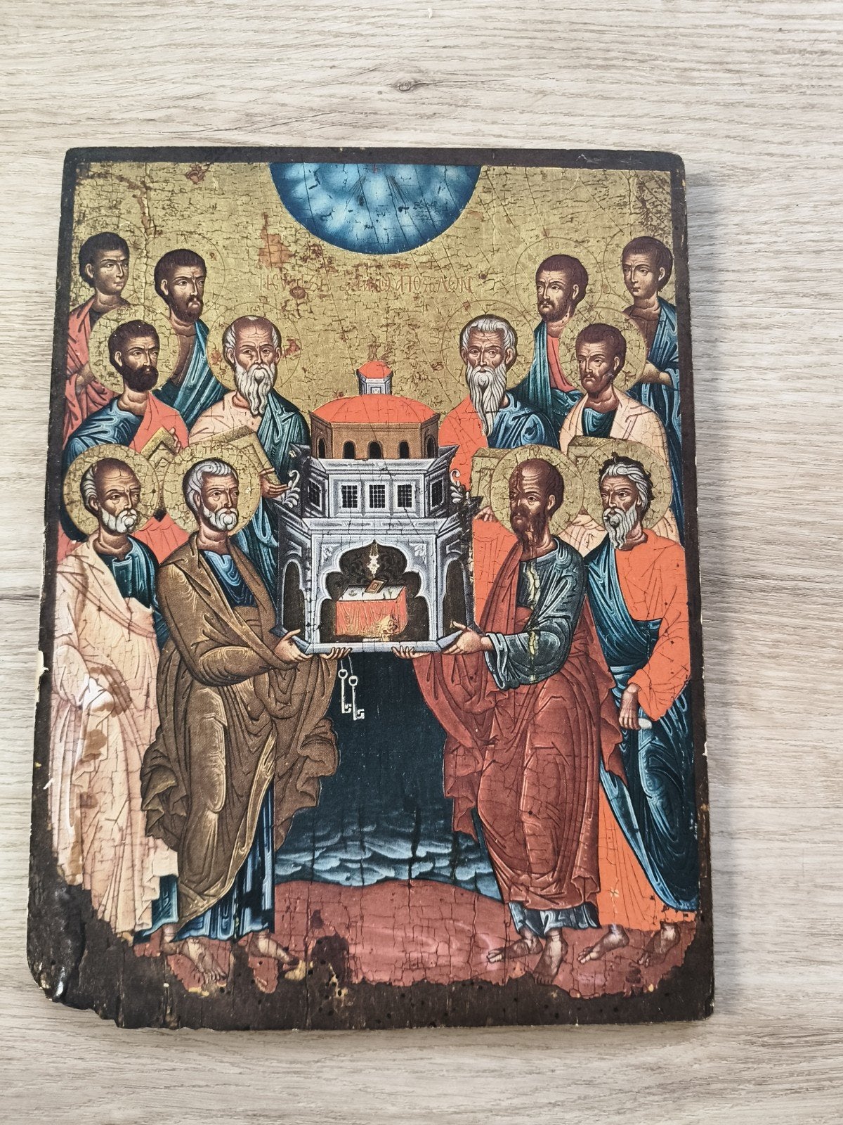 Byzantijnse Icoon van de Twaalf Apostelen Orthodox 38x28,5, Ophalen of Verzenden