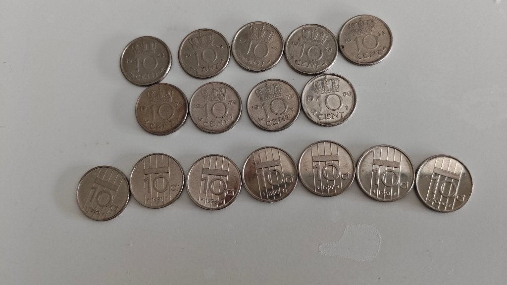 Gulden munten partij collectie dubbeltjes tien 10 cent, Postzegels en Munten, Munten | Nederland, Setje, Zilver, Ophalen of Verzenden