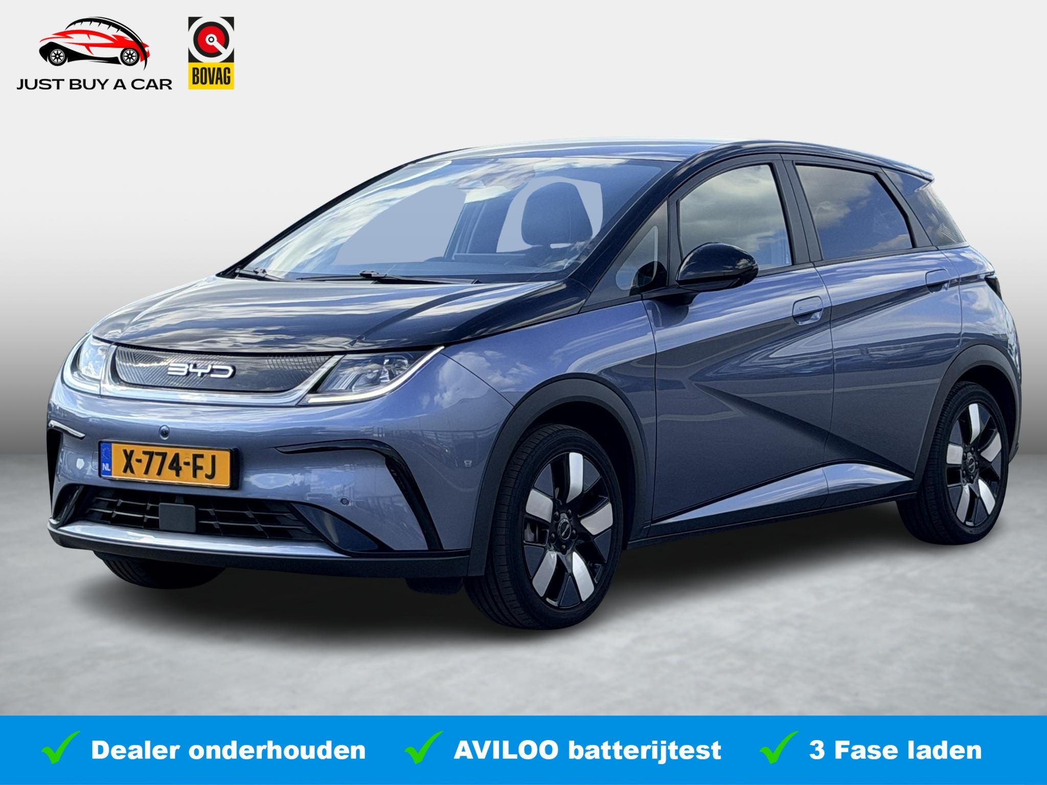 BYD DOLPHIN Design 60.4 kWh | SOH 94,9% | NL Auto | Dealer O, Auto's, Gebruikt, Met garantie (alle), Zwart, Origineel Nederlands