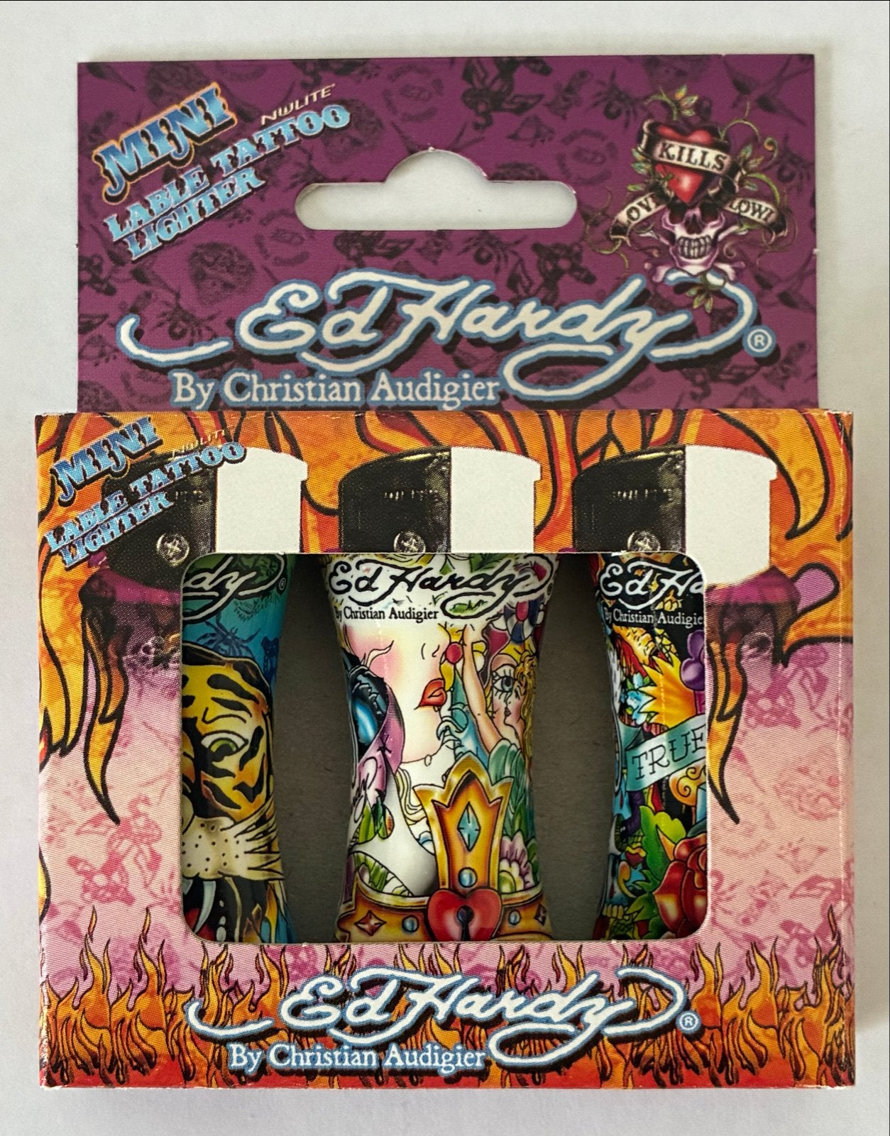 Ed Hardy Mini Tattoo Aanstekers Set - Nieuw in Verpakking, Verzenden, Nieuw, Aansteker