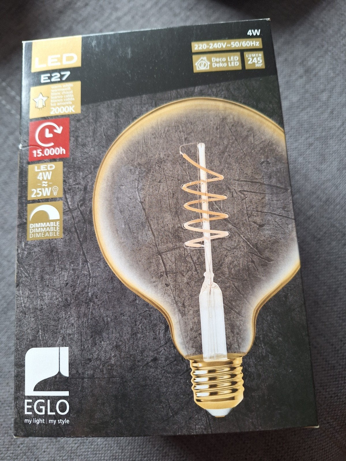 EGLO Spitraallampen 3x, Ophalen, Zo goed als nieuw, E27 (groot), Led-lamp