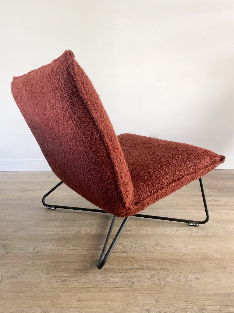 Herstoffeerde lounge fauteuil | Grupo Lamadrid | Terracotta, Ophalen, 75 tot 100 cm, Zo goed als nieuw, Stof
