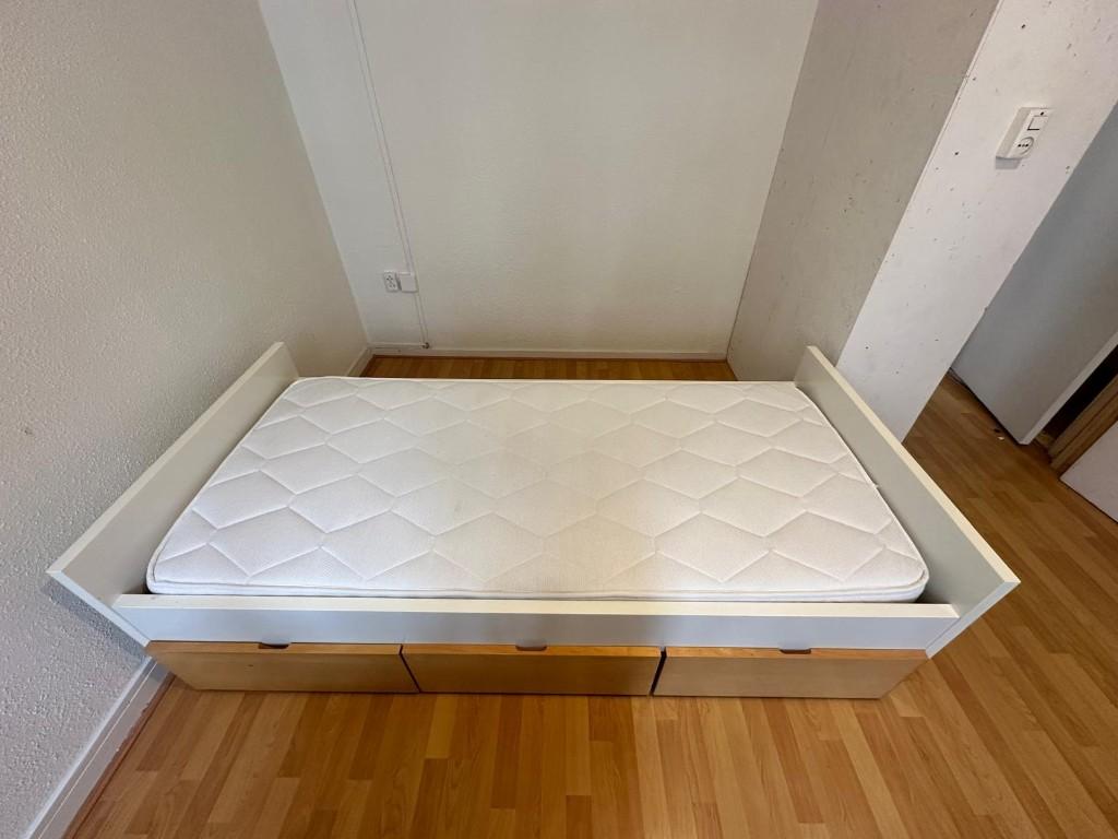 Bed, 90 cm, Eenpersoons, Wit, Ophalen of Verzenden