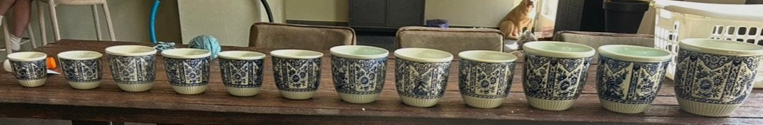 Set van 12 Boch Delfts Blauw kopjes - M12, M14, 60, Antiek en Kunst, Ophalen of Verzenden