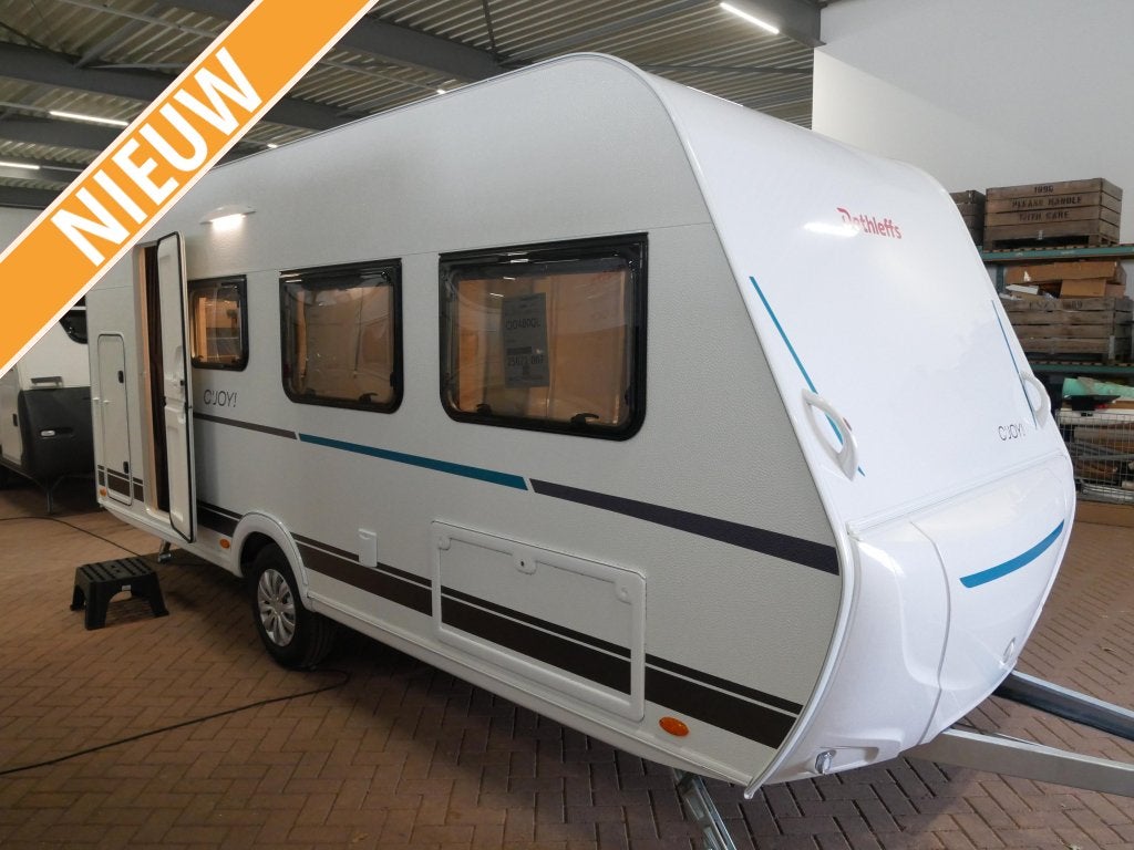 Dethleffs C'Joy 480 QLK mover en luifel cadeau, Schokbreker, Bedrijf, Treinzit, Dethleffs