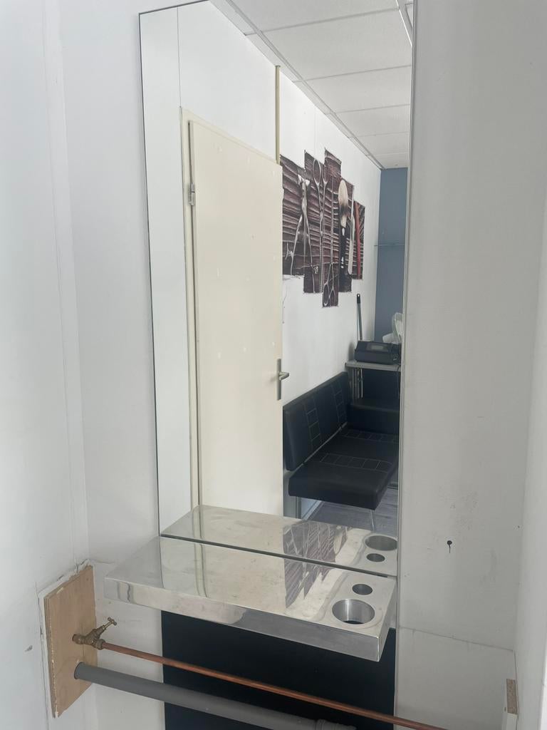 Kappers spiegel, Huis en Inrichting, Woonaccessoires | Spiegels, Ophalen of Verzenden, Zo goed als nieuw, Rechthoekig, Minder dan 100 cm
