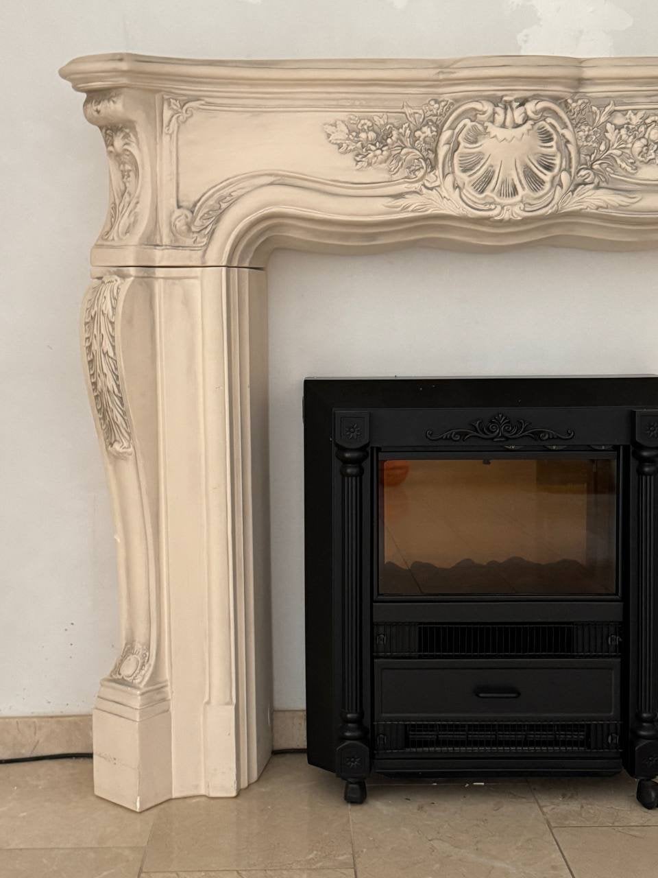 Decoratieve Schouw met Elektrische Haard - Classic Fire, Ophalen, Gebruikt, Vrijstaande haard, Elektrische haard