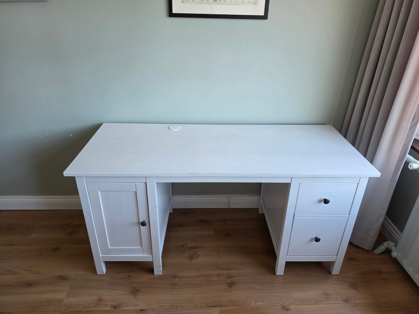 Wit IKEA Hemnes bureau, Ophalen, Gebruikt, 155 cm, IKEA