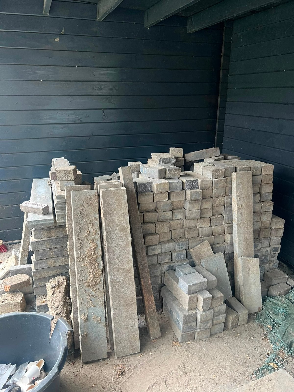 Tuin stenen gratis afhalen, Ophalen, Gebruikt, Beton, Terrastegels