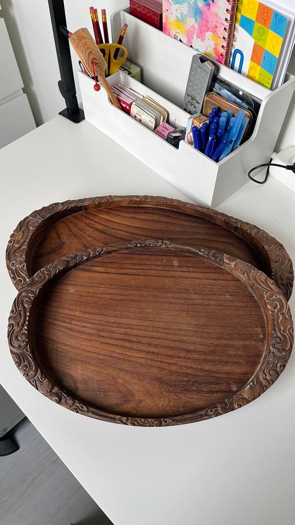 Dienbladen, houtsnijwerk, Indonesië, Ophalen of Verzenden