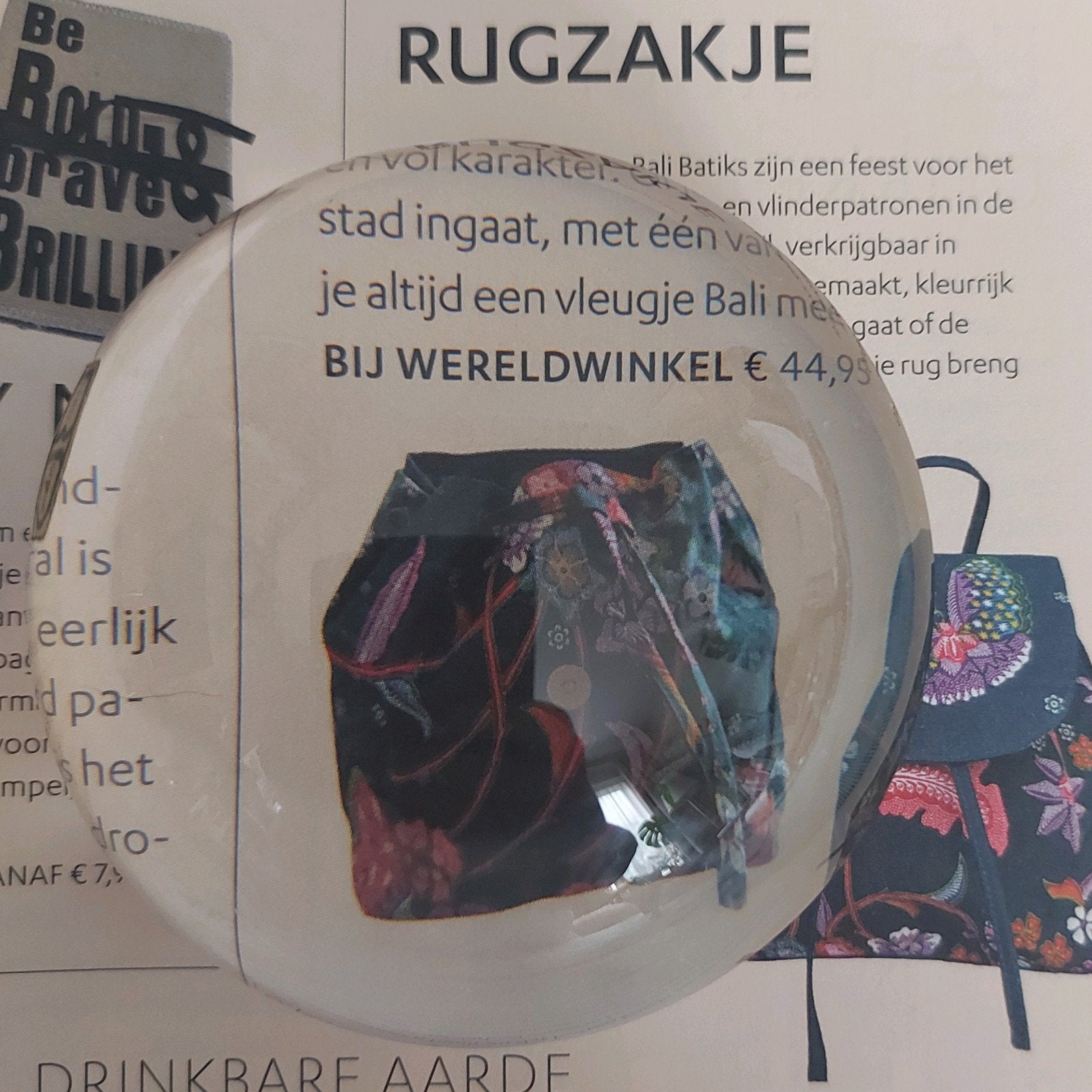 Vintage Lenti Optiek presse papier/vergrootglas 3x, Hobby en Vrije tijd, Vergrootglazen, Loepen en Loeplampen, Ophalen of Verzenden