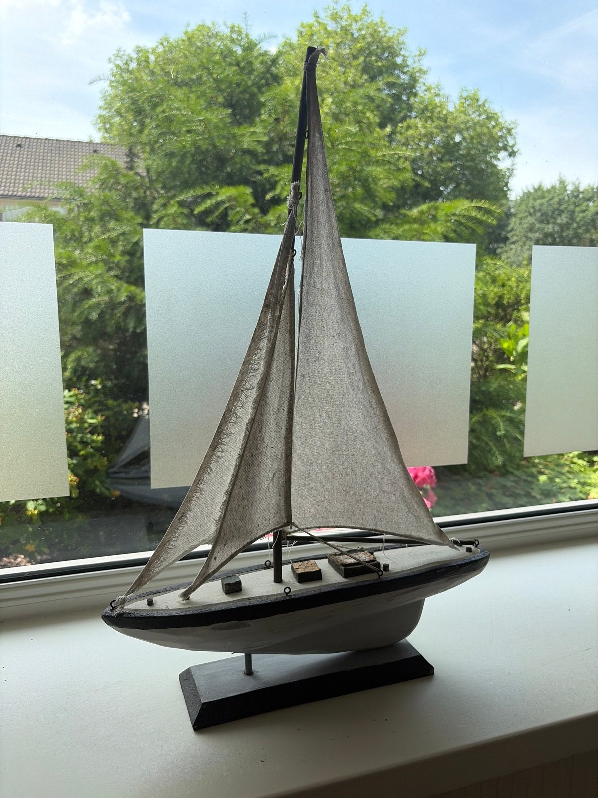 Houten zeilboot decoratie - 50 cm hoog, Ophalen of Verzenden, Gebruikt, Overige merken
