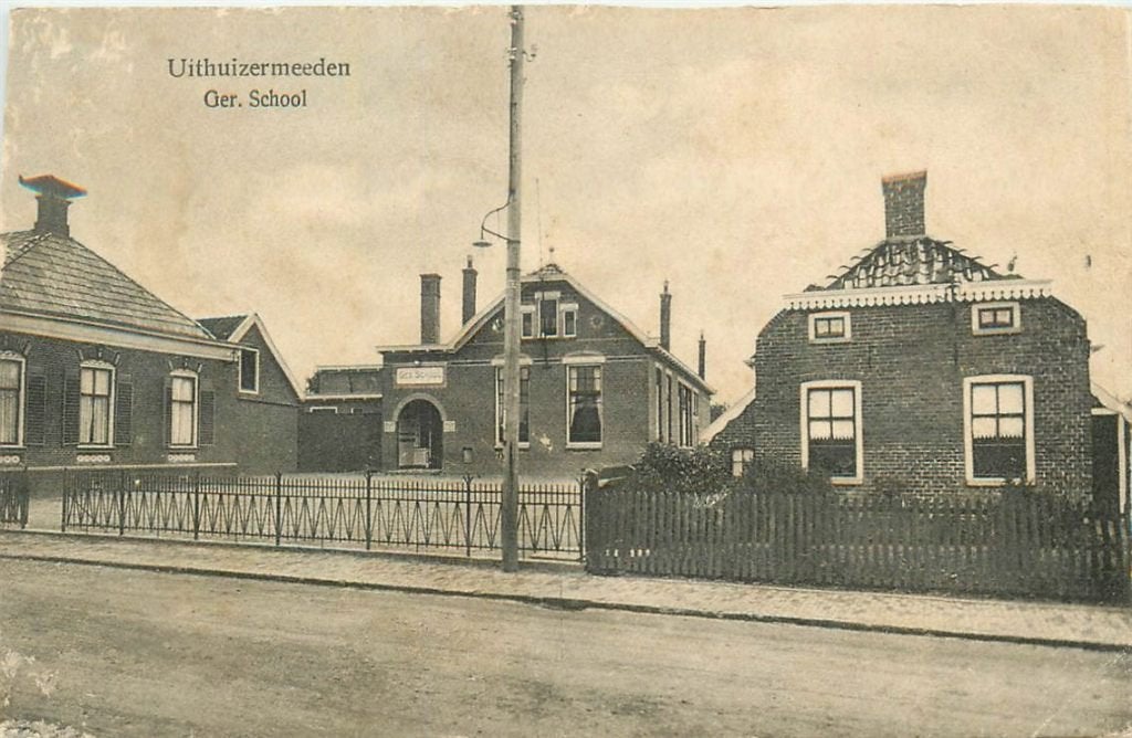 702-006-003 Uithuizermeeden Ger School, Verzenden, Voor 1920, Groningen