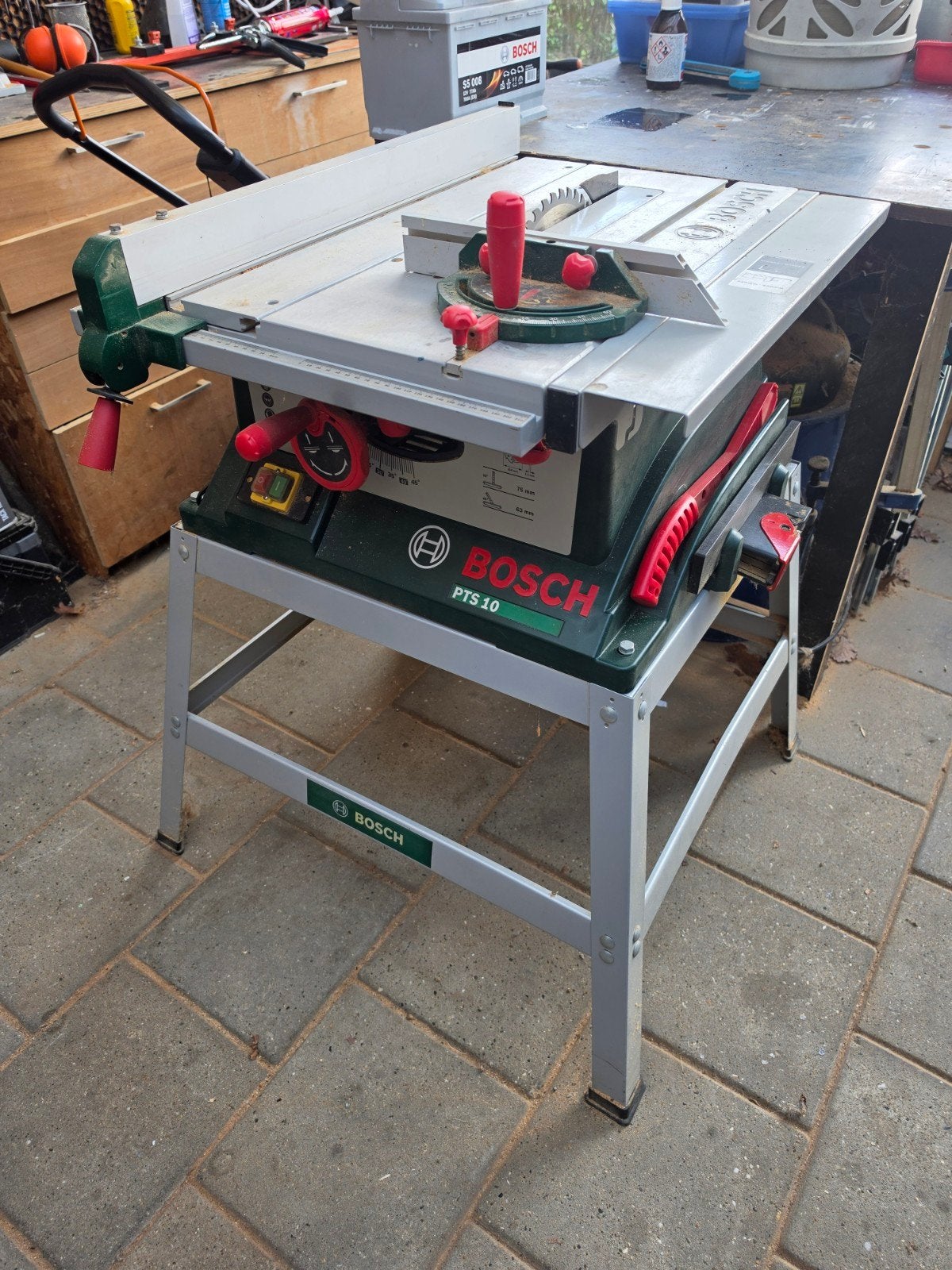 Bosch PTS 10 Zaagtafel met Onderstel, Doe-het-zelf en Verbouw, Ophalen, Gebruikt, Cirkelzaag, 70 mm of meer