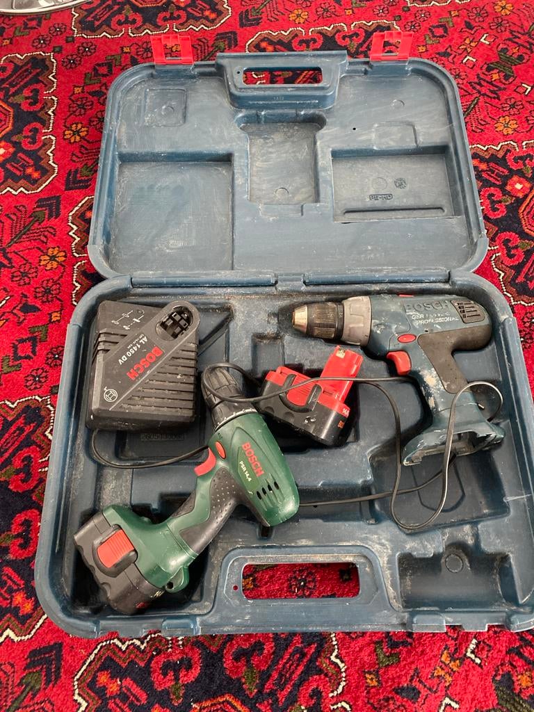 Bosch Boormachine Set met Koffer - PSR 14,4 en PSB 500, Gebruikt, Ophalen of Verzenden, Boor- en Schroefmachine, Minder dan 400 watt
