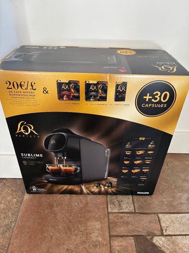 Philips L'OR Barista Sublime Koffiezetapparaat, Ophalen, 2 tot 4 kopjes, Koffiepads en cups, Afneembaar waterreservoir