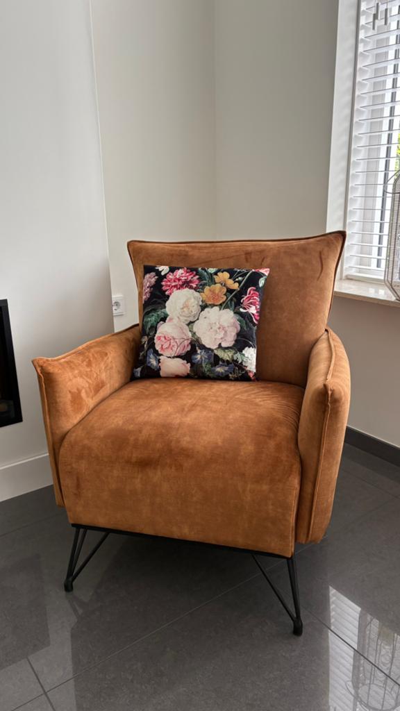 Okergele fauteuil | Bronx71, Ophalen, Overige materialen, 75 tot 100 cm, Zo goed als nieuw
