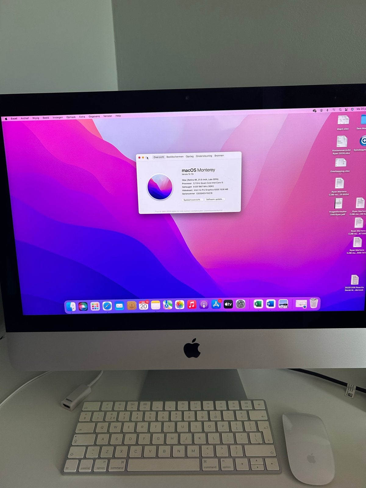 iMac Retina 4K, 21.5-inch, Late 2015 500gb opslag, Computers en Software, Apple Desktops, Gebruikt, iMac, Onbekend, 3 tot 4 Ghz