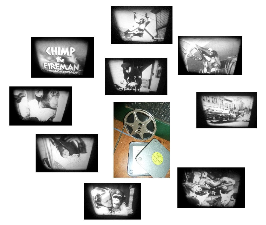 8mm film CHIMP THE FIREMAN - 1936 - vs 02, Audio, Tv en Foto, Filmrollen, Ophalen of Verzenden, 8mm film