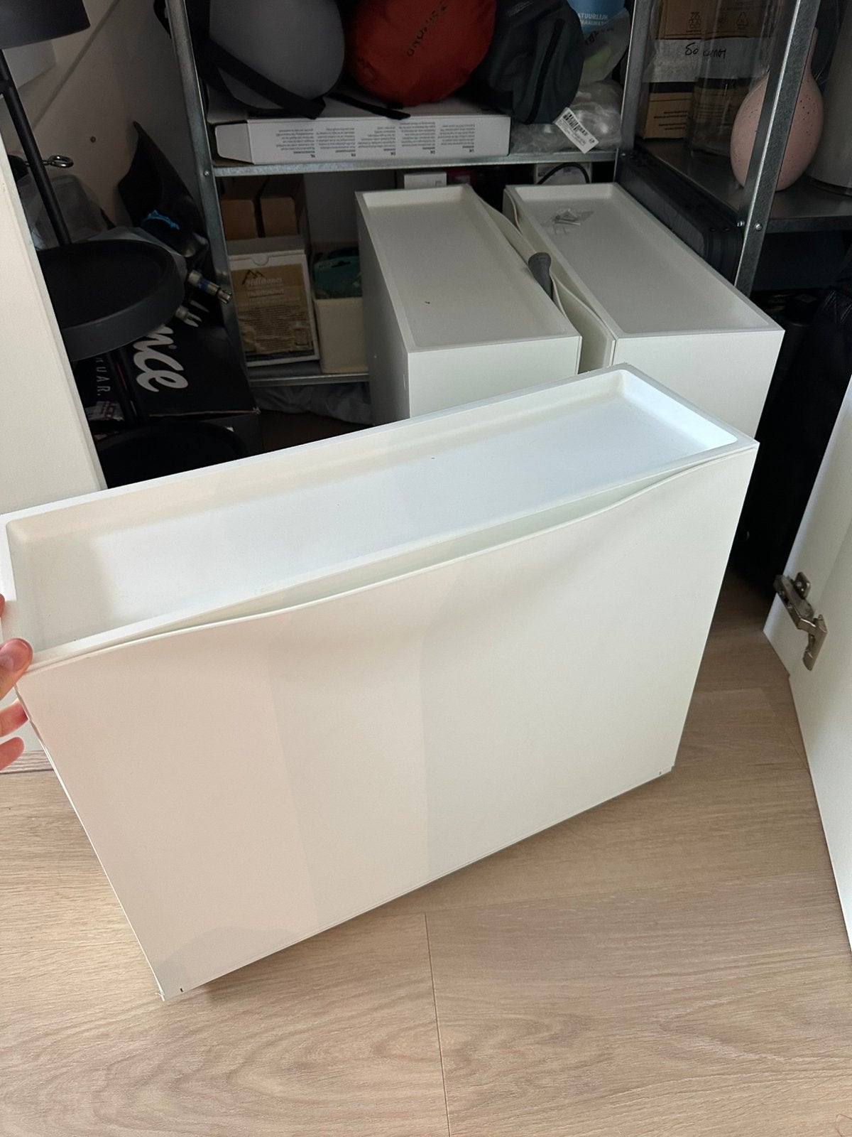 IKEA TRONES Schoenenkast/Opberger wit, 3 stuks, Ophalen, Zo goed als nieuw