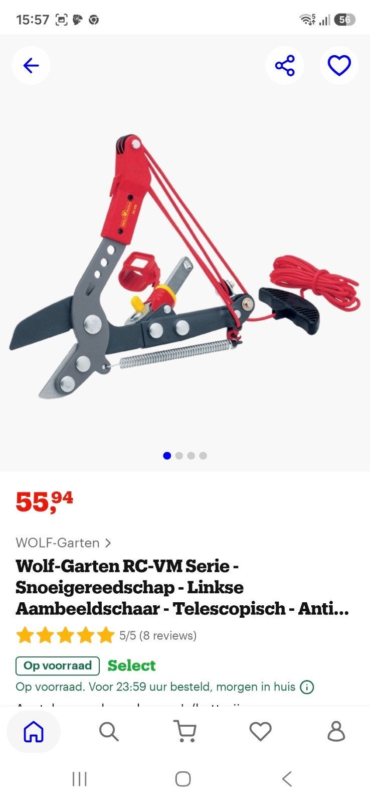 Wolf-Garten Snoeischaar met Telescoopsteel (ZM-V3), Ophalen, Gebruikt, 20 t/m 29 mm, Wolf-Garten