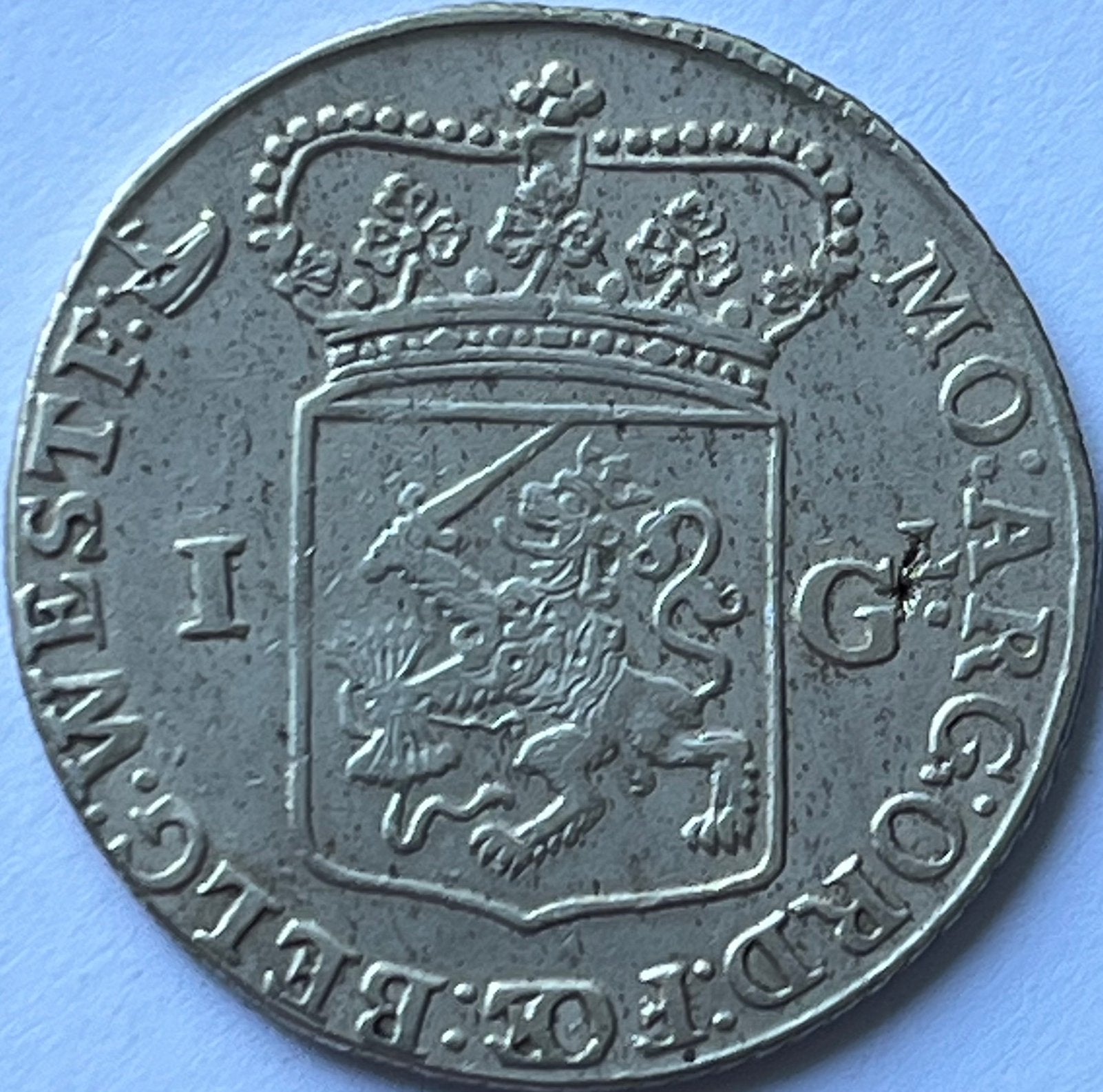 West-Friesland hele mooie zilveren gulden 1764, Postzegels en Munten, 1 gulden, Vóór koninkrijk, Zilver, Ophalen of Verzenden