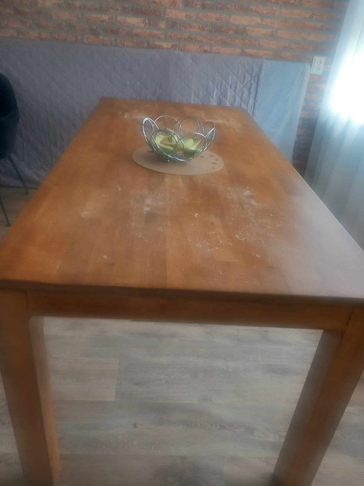 Houten eettafel - Gebruikt, Huis en Inrichting, Tafels | Eettafels, Ophalen, Gebruikt, 50 tot 100 cm, 150 tot 200 cm