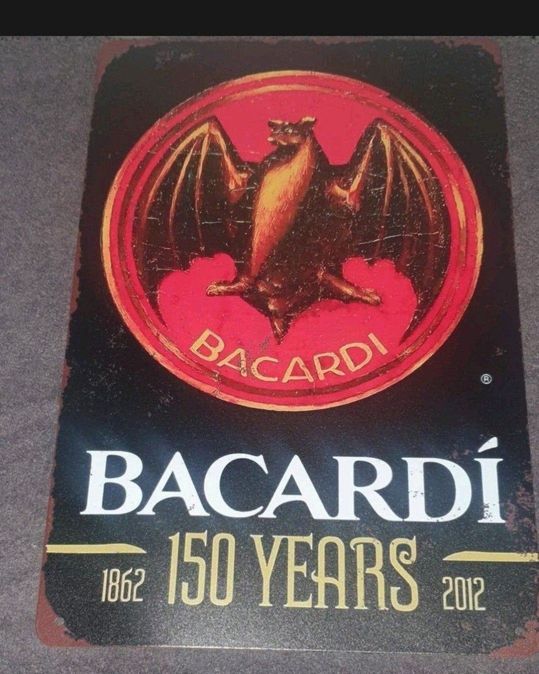 Wandbord van bacardi, perfect voor de man cave, bar, kroeg, Ophalen of Verzenden, Nieuw, Reclamebord