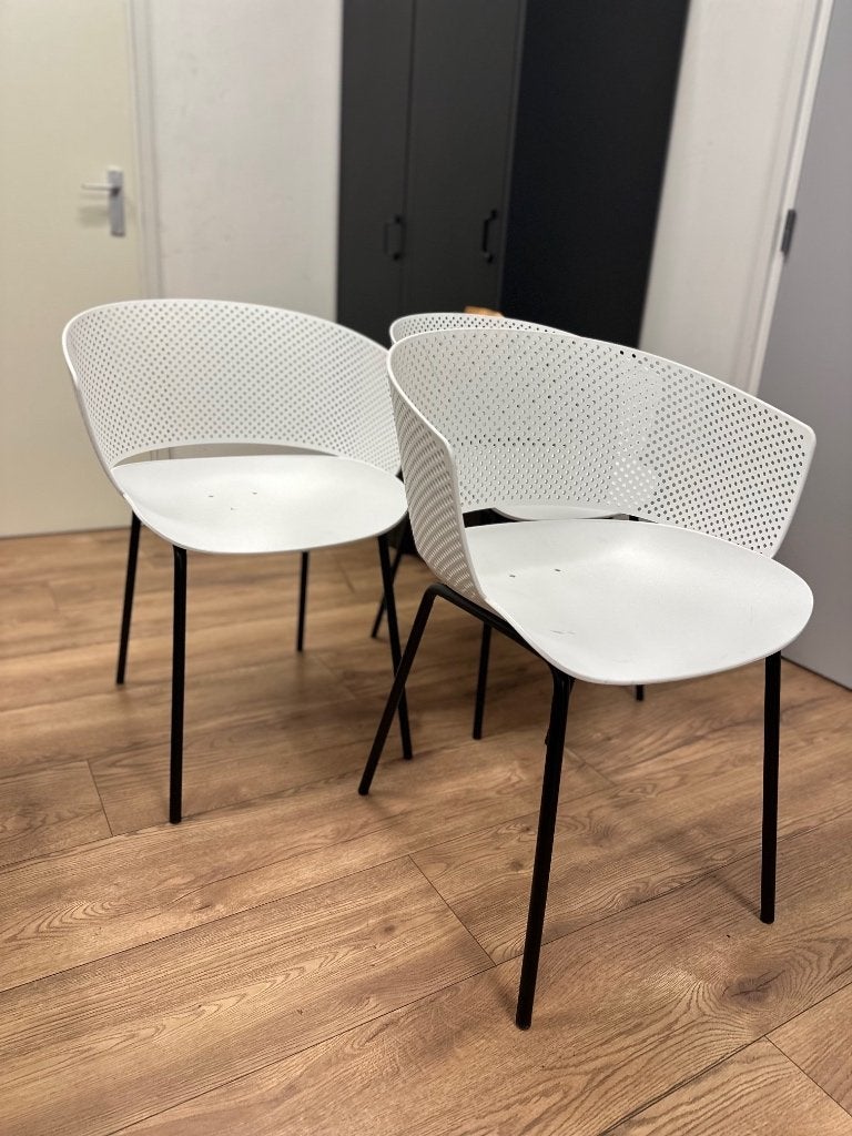 6x kuipstoel - tuinstoelen - kunststof stoelen - terrasstoel, Ophalen, Kunststof, Nieuw, Grijs