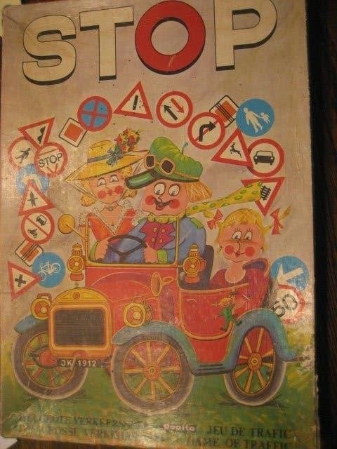 oud papita stop verkeersspel uit 1975, Ophalen of Verzenden, Gebruikt, Papita