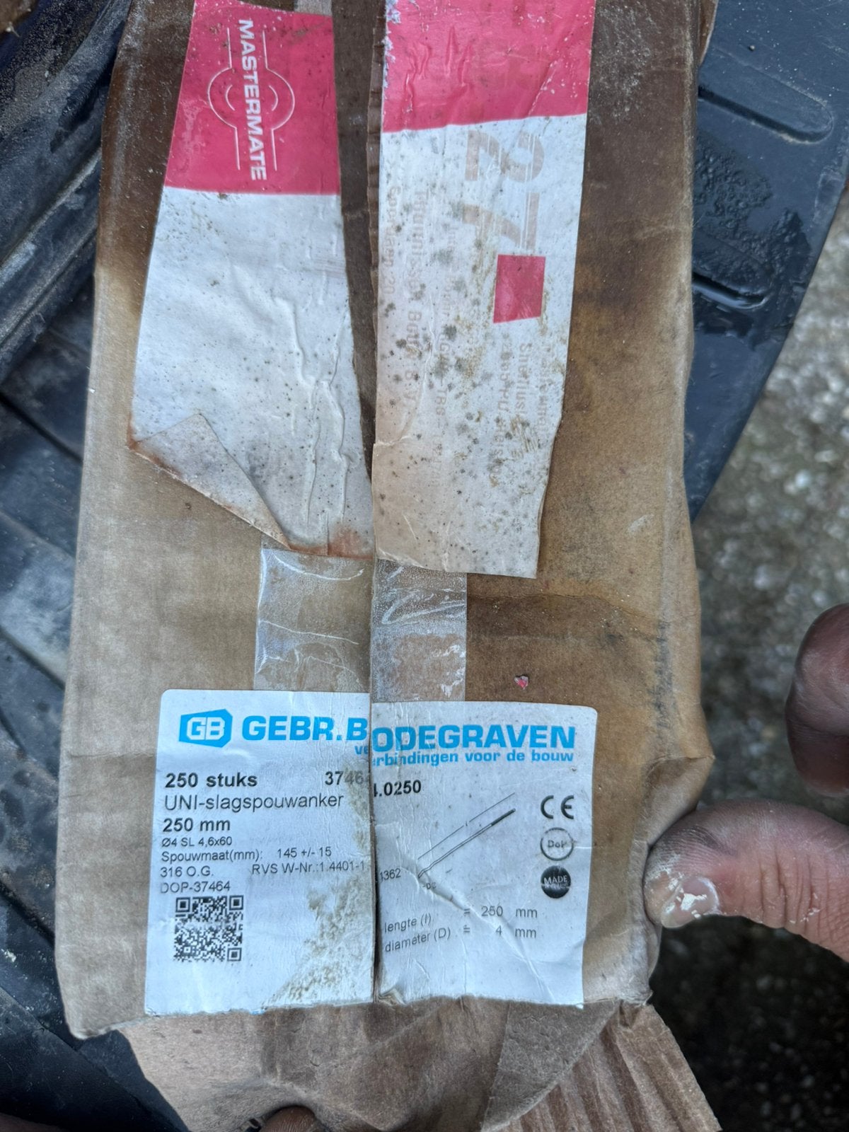 Gebr. Bodegraven UNI-slagspouwanker RVS - 250mm (250 stuks), Ophalen of Verzenden, Nieuw, Rvs