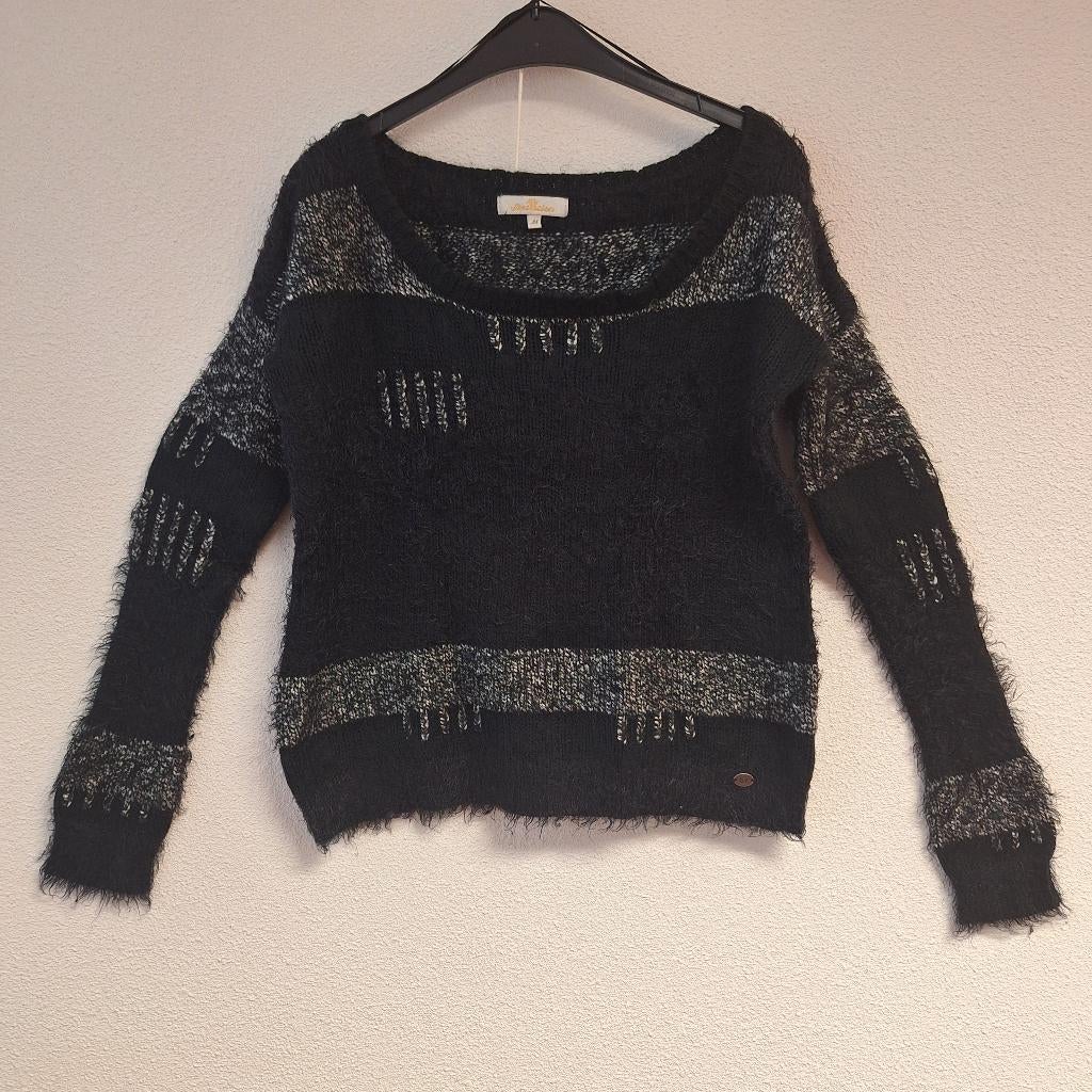 Gebreide dames trui pullover ronde hals Sensation zwart M, Kleding | Dames, Maat 38/40 (M), Sensation, Zwart, Ophalen of Verzenden