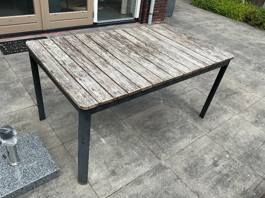 Tuintafel, Ophalen, Gebruikt, Rechthoekig, Teakhout