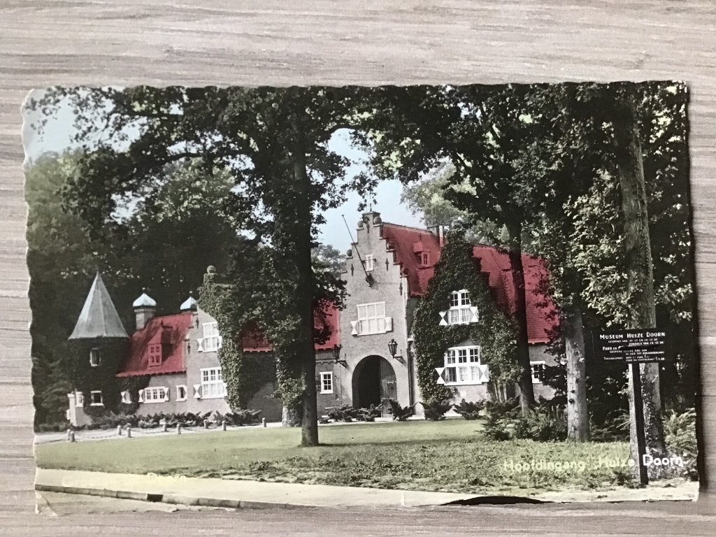 Oude Ansichtkaart Hoofdingang Huis Doorn (1953), Verzamelen, Ansichtkaarten | Nederland, Ophalen of Verzenden, 1940 tot 1960, Gelopen