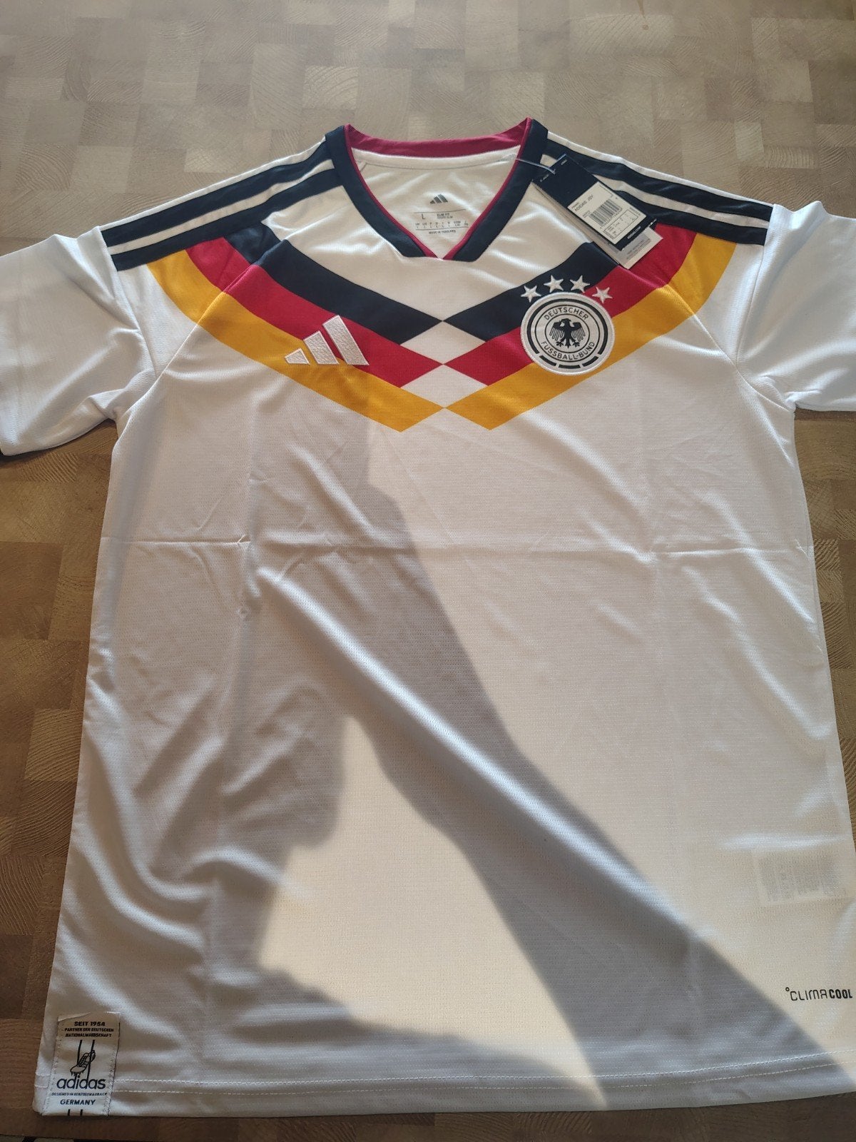 Duitsland WK Shirt Maat L - Nieuw, Kleding | Heren, T-shirts, Maat 52/54 (L), Wit, Nieuw, Ophalen of Verzenden