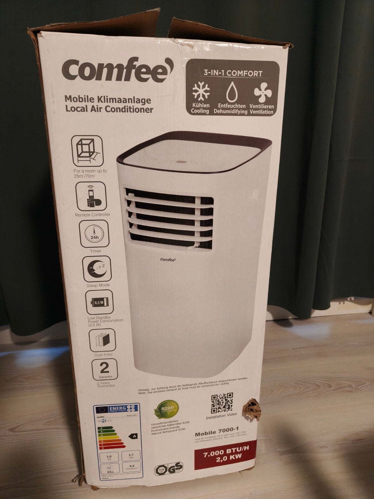 NIEUW! COMFEE Mobiele airconditioner 7.000BTU, Ophalen, Nieuw, Mobiele airco, 3 snelheden of meer