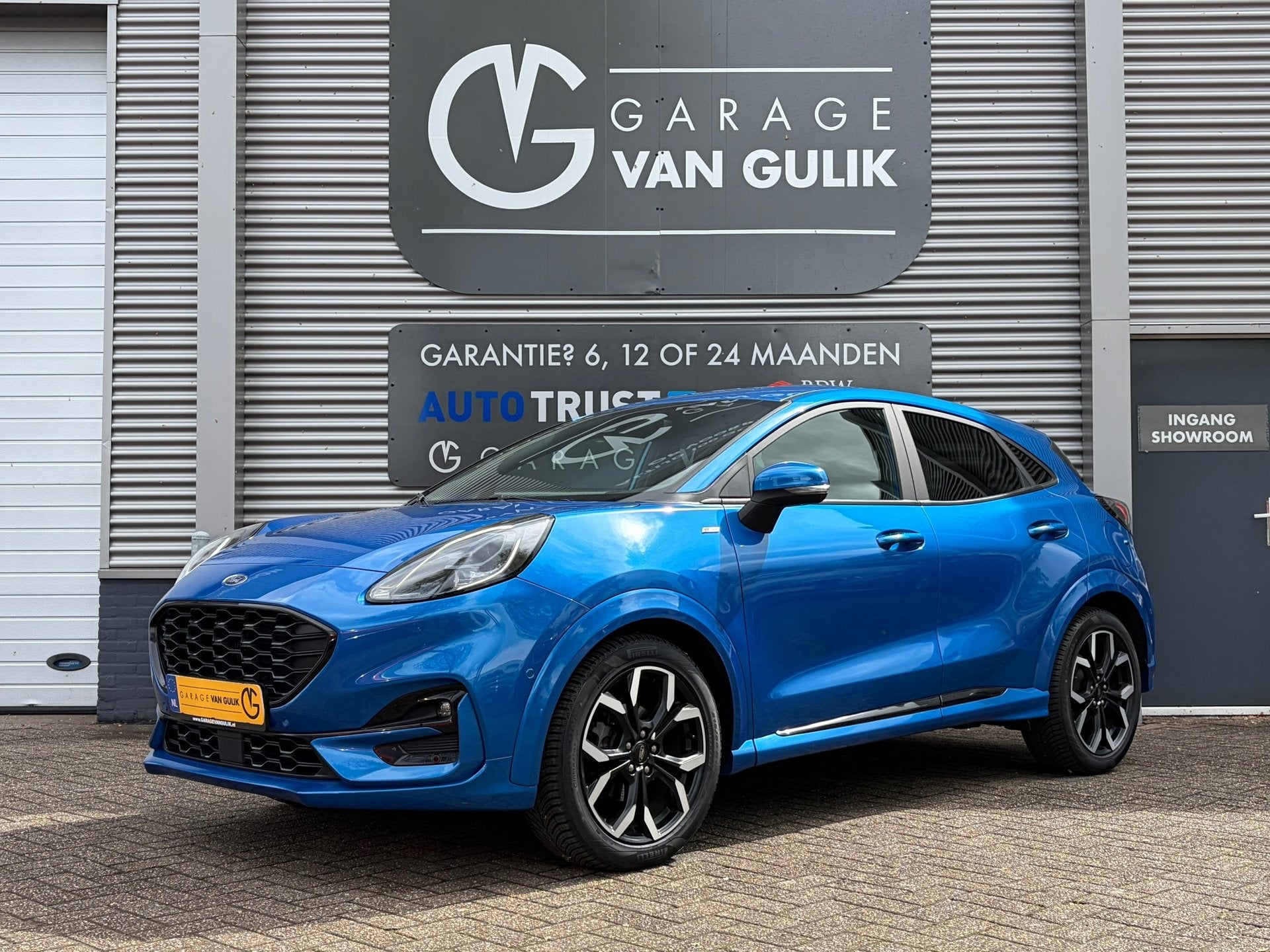 Ford Puma 1.0 155PK Hybrid ST-Line Automaat,Navi,Clima,ACC,S, 1334 kg, Zwart, Blauw, Leder en Stof
