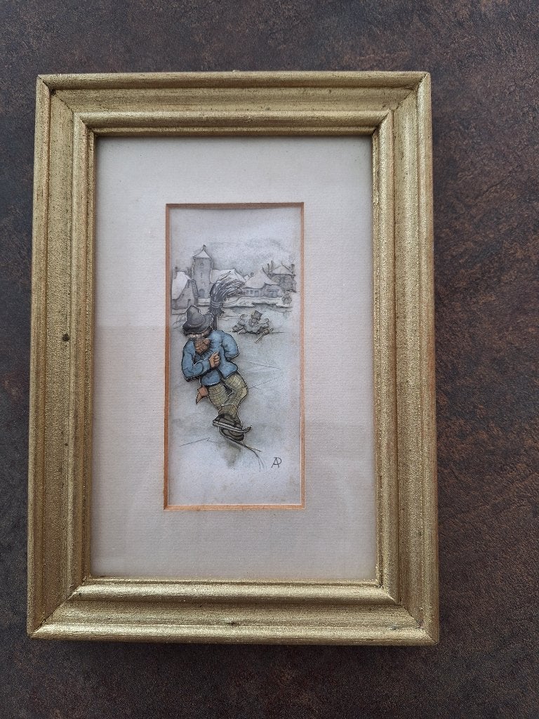 3D schilderijtje in lijst Anton Pieck, Ophalen of Verzenden