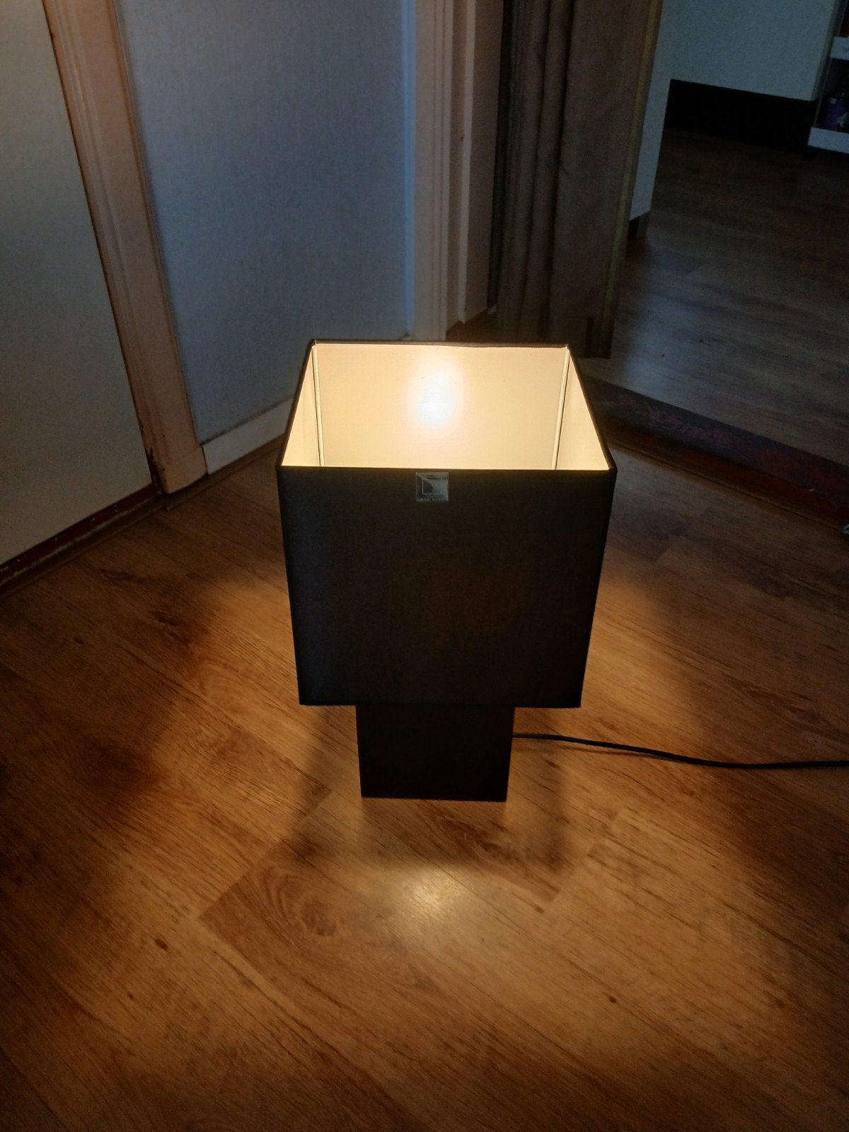 Collectie Jan des Bouvrie 'Cube' tafellamp - mat zwart-, Huis en Inrichting, Overige merken, 45 cm, Met kap, Zo goed als nieuw