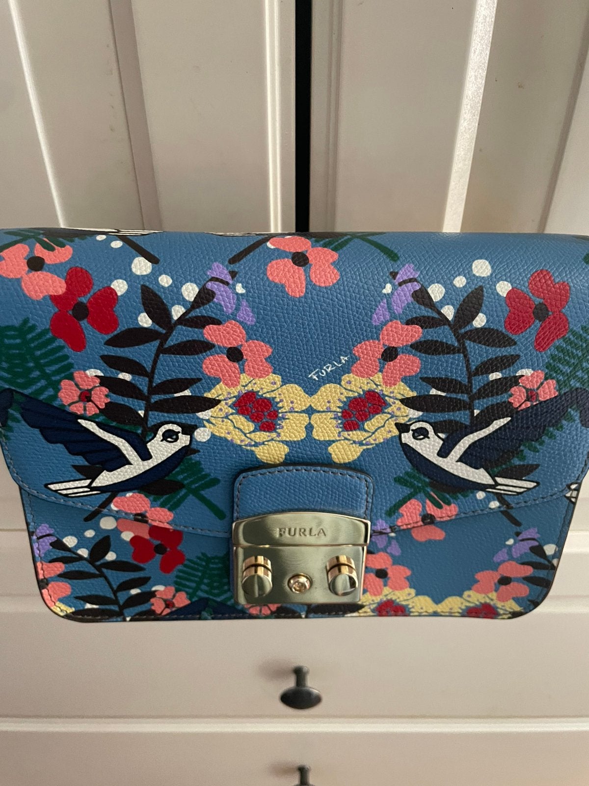 Furla tas, Verzenden, Zo goed als nieuw, Blauw, Handtas