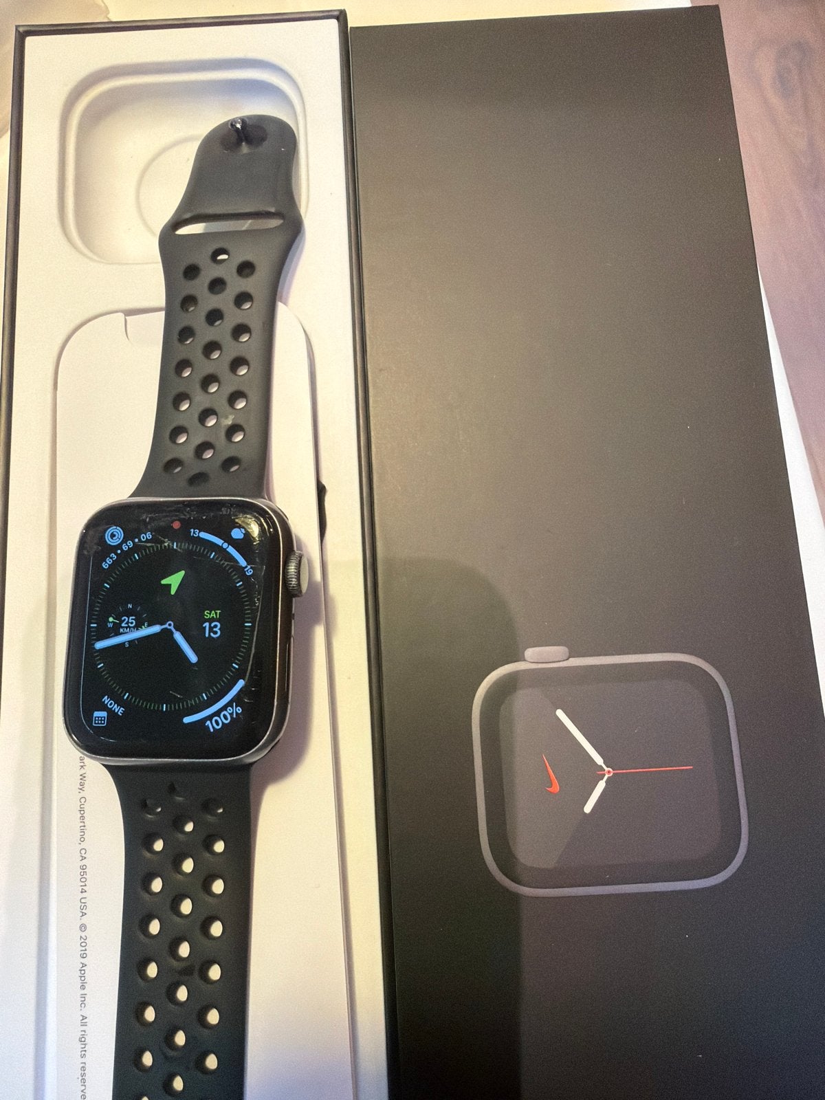 Apple Watch Series 5 Nike Edition 44mm, Afstand, Zwart, IOS, Ophalen of Verzenden