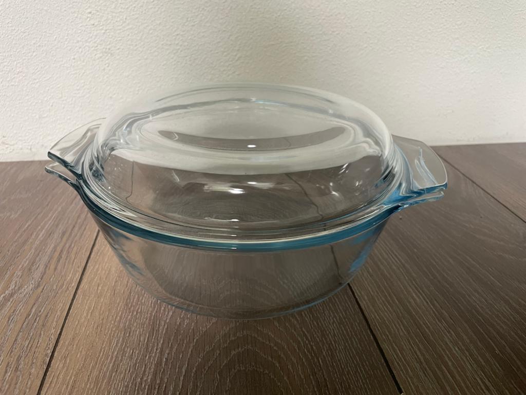 Pyrex schaal met deksel, Ophalen, Gebruikt
