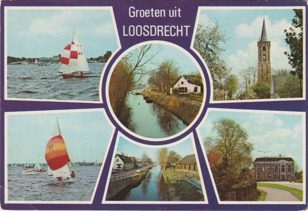LOOSDRECHT Zeilen Dorpsgezichten Kerk Groeten, Verzenden, 1960 tot 1980, Gelopen, Noord-Holland